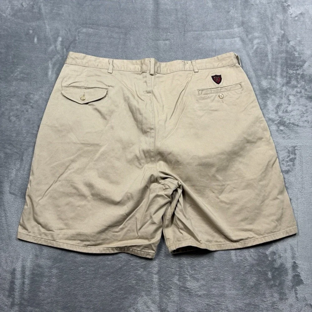 Polo Ralph Lauren Mens 40 Khaki Pleated Classic Golf Shorts Made in USA 90s